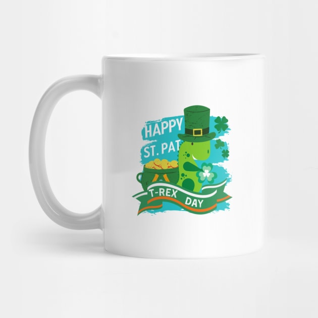 Happy St Pat Trex Day Dino St Patricks Day by AE Desings Digital